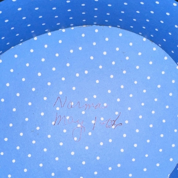 MARY ENGELBREIT LARGE FLORAL & BOW HAT And STORAGE BOX 10.5" X 9" X 3" W/tag - Picture 8 of 8